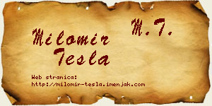 Milomir Tesla vizit kartica